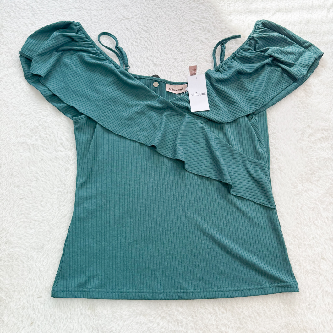 Willow & Root Short Sleeve Top Size Medium P0034