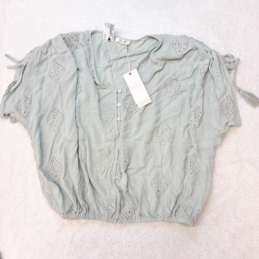 Miss Me Short Sleeve Top Size Large P0453