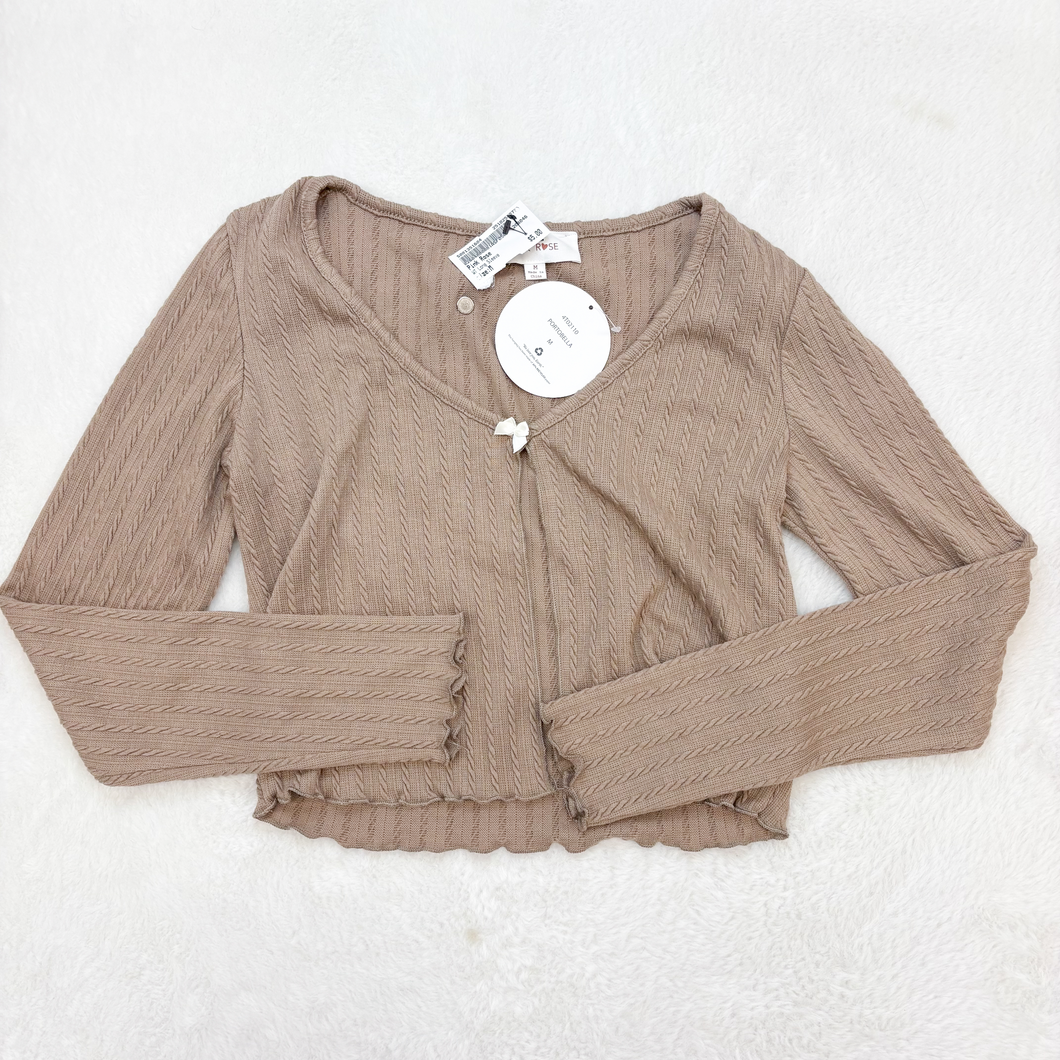 Pink Rose Long Sleeve Top Size Medium P0335